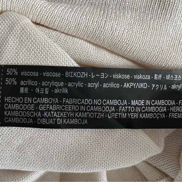 Zara Knit Colorblock Viscose Blend Tunic Sweater Lightweight Orange Ivory Fall S - Picture 12 of 12